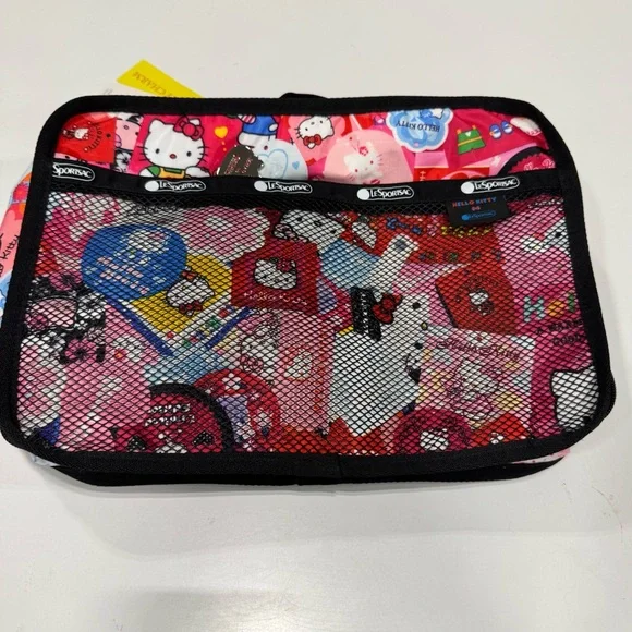 LeSportsac Red and Pink Hello Kitty Packing Cube Mesh Pocket Travel Organizer - Picture 2 of 11